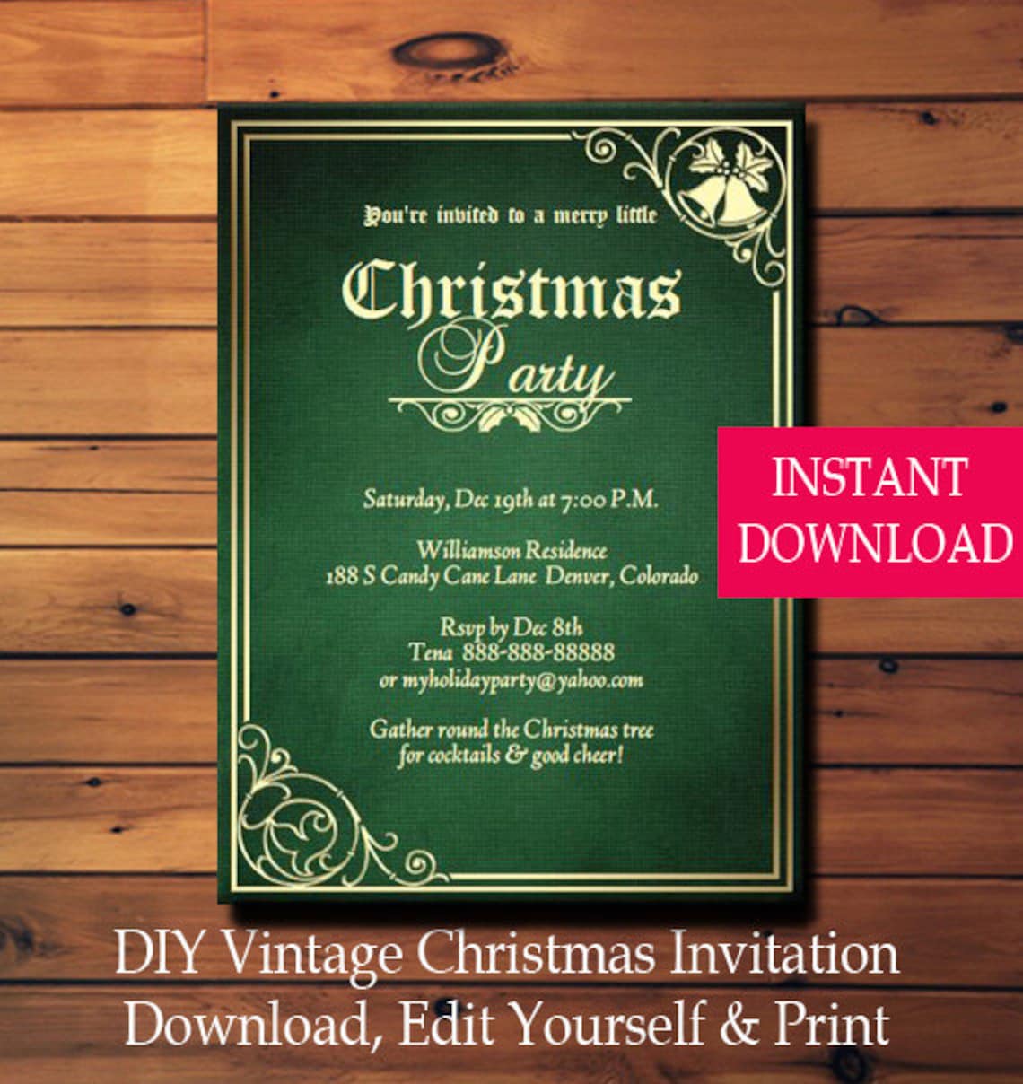 Christmas Party Invitation, Christmas Invitation, Holiday Invitation
