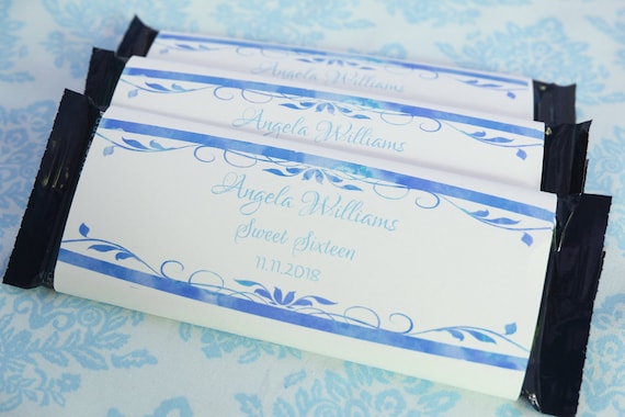 Candy Bar Wrapper, Birthday Candy Bar Wrapper, Blue Birthday Candy Bar Wrapper, Blue Candy Bar Wrapper, Edit Yourself, Il_570xn