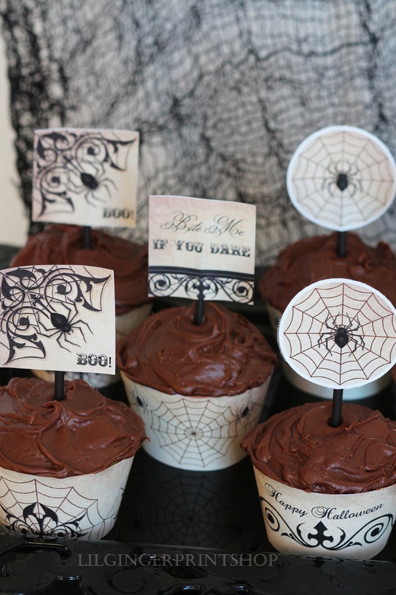 Halloween Cupcake Wrappers, Cupcake Wrappers Halloween, Printable Cupcake Wrappers, Halloween Party Cupcake Wrappers, Printable Halloween Il_570xn
