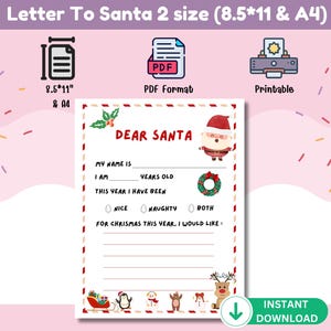 Brief aan de kerstman, brief direct downloaden, kinderbrief aan de kerstman, afdrukbare brief aan de kerstman, kinderkerstverlanglijstje, brief lieve kerstman