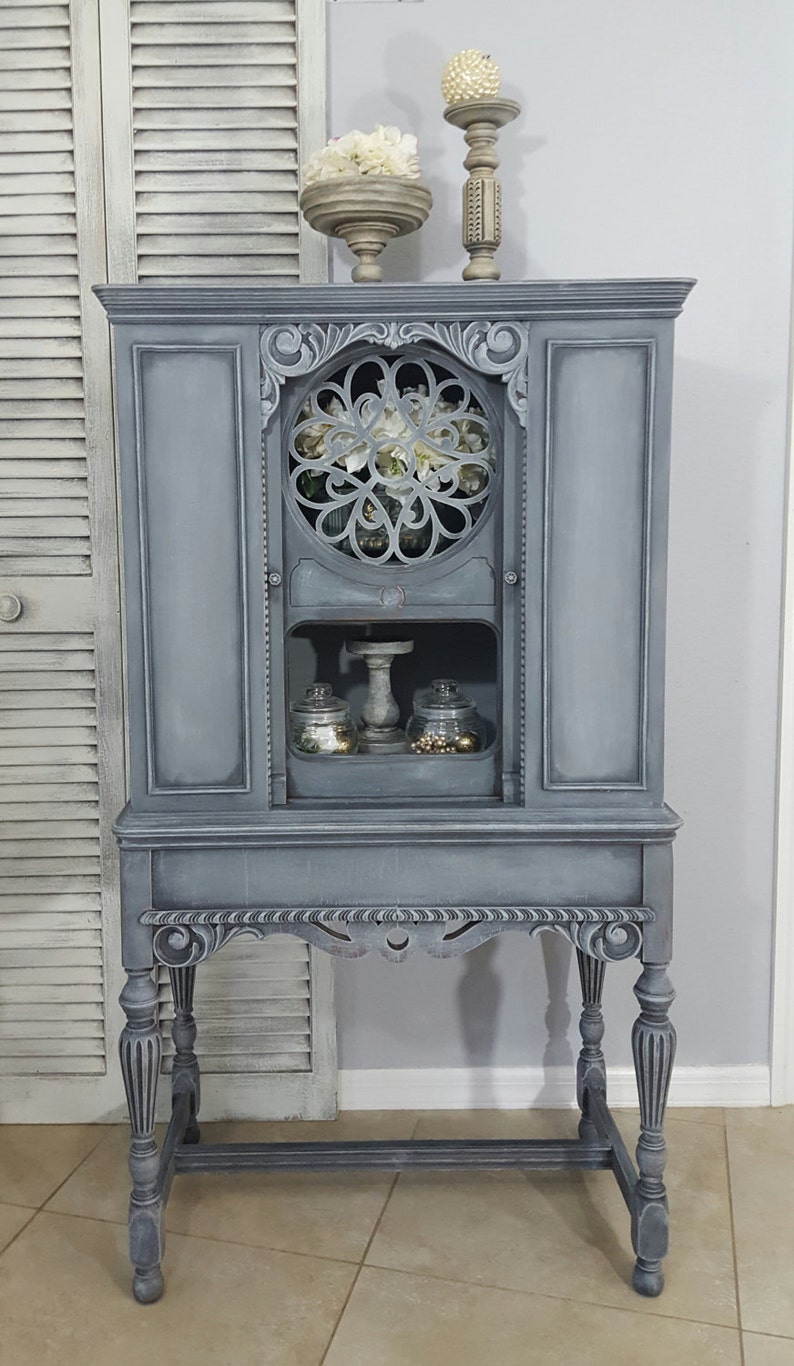 SOLD Re-purposed Antique Radio Cabinet Display Cabinet | Etsy