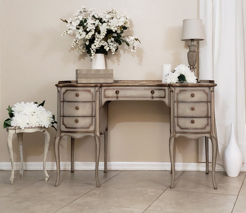 Antique French Louis Xv Style Writing Desk Vanity Console Image 0