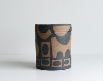 Collage Ceramic Lidded Jar