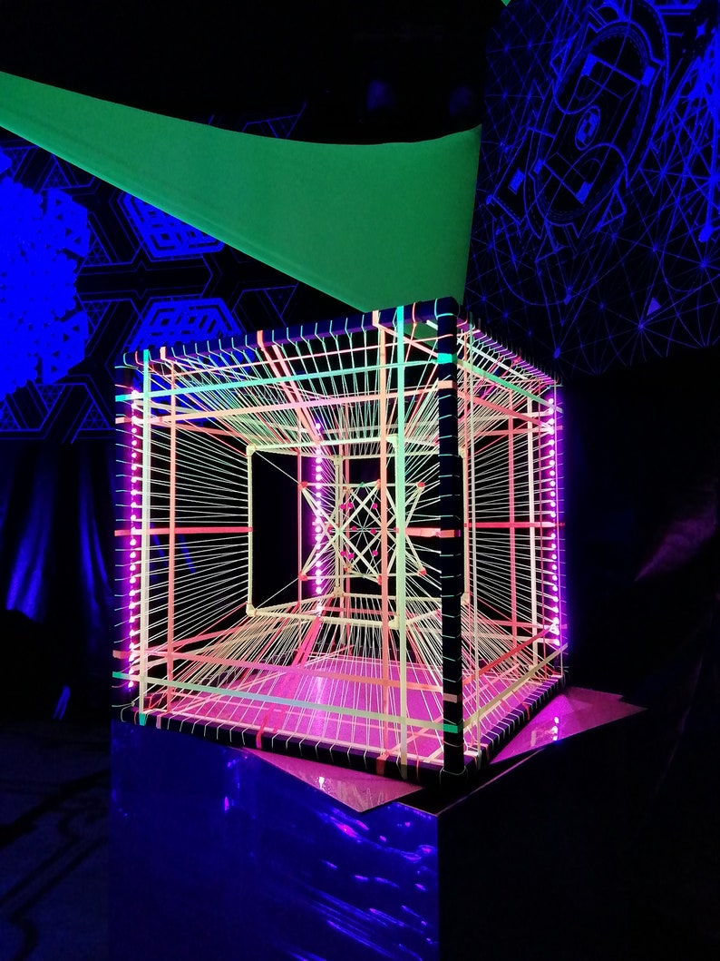 Big LED RGB Tesseract Audio HyperCube for psychedelic