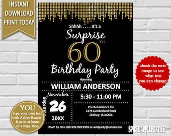 40th surprise birthday invitation 40th birthday invite etsy