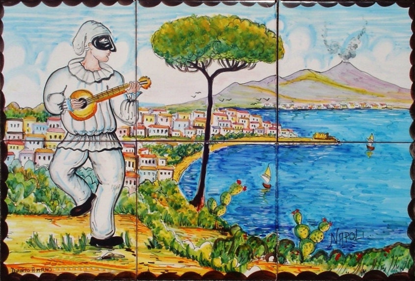 Italian Backsplash Tile Mural Bay of Naples Naples Italy | Etsy