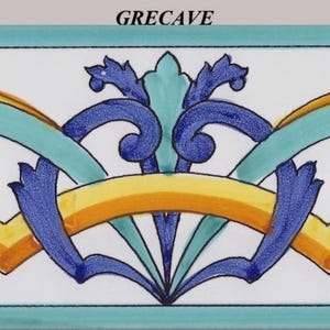 Hand-Painted Italian Subway Tile Border, Decorative Ceramic Edges (Set of 20)
