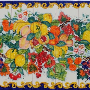 Hand-Painted Ceramic Tile Mural – Kitchen Backsplash, Bathroom,Indoor & Outdoor Wall, Tabletop, Bar Decor