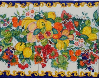 Hand-Painted Ceramic Tile Mural – Kitchen Backsplash, Bathroom,Indoor & Outdoor Wall, Tabletop, Bar Decor