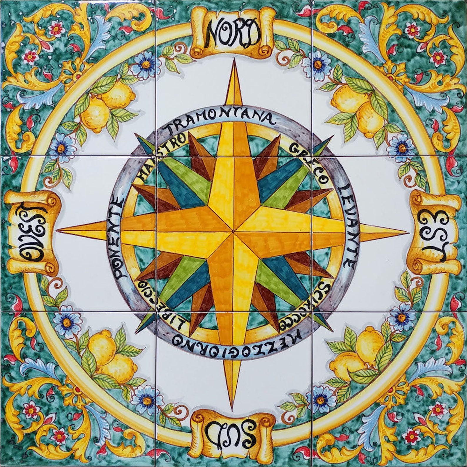 Tile Compass Rose Art for Your Floor and Wall Compass Decor - Etsy Canada
