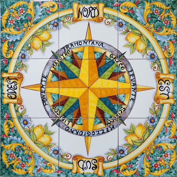Tile Compass Rose Art For Your Floor And Wall Decor Image 0