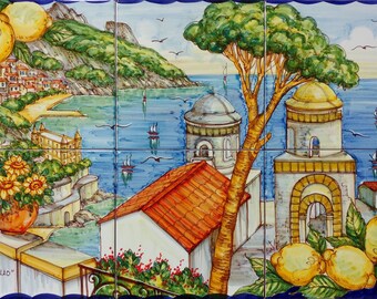 Ravello in Costiera Amalfitana, La Città della Musica, Splendida Vista sul Mare, Limoneti Terrazzati e Fichi, Paesaggio Mediterraneo Murale
