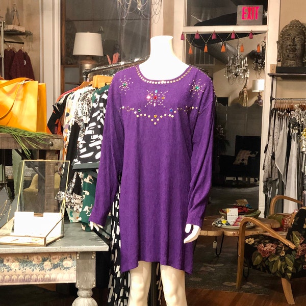 90s Purple Mini Dress w/ Gemstone Detailing // Pretty Pretty Princess Vibes // Fortune Teller Costume // Halloween // Gypsy