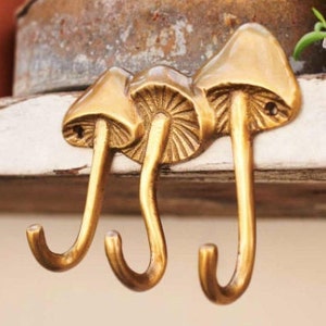 Brass Mushroom Wall Coat Hook Bathroom Towel Door Hanger