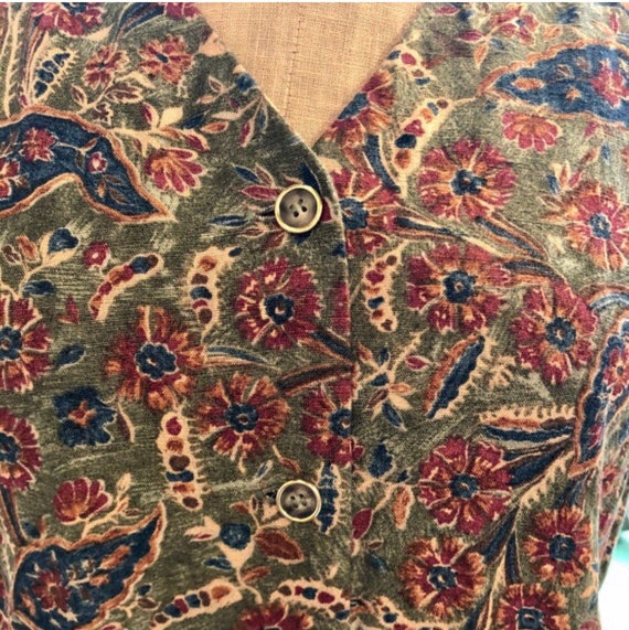 Vintage Button-Up Paisley Midi Dress - image 3