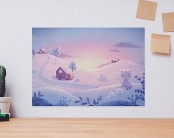 Snow Cub's Playground A4 Prints