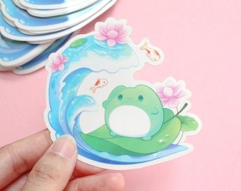 Pond Surfer Stickers (Glossy, clear vinyl)