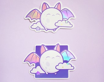Moon Bat- 2x Holographic Stickers