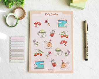 Cozy Garden Semi-transparent Sticker Sheet