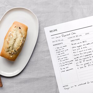 Printable Recipe Card | A4, A5, Letter, Half Letter Planner Inserts - Etsy