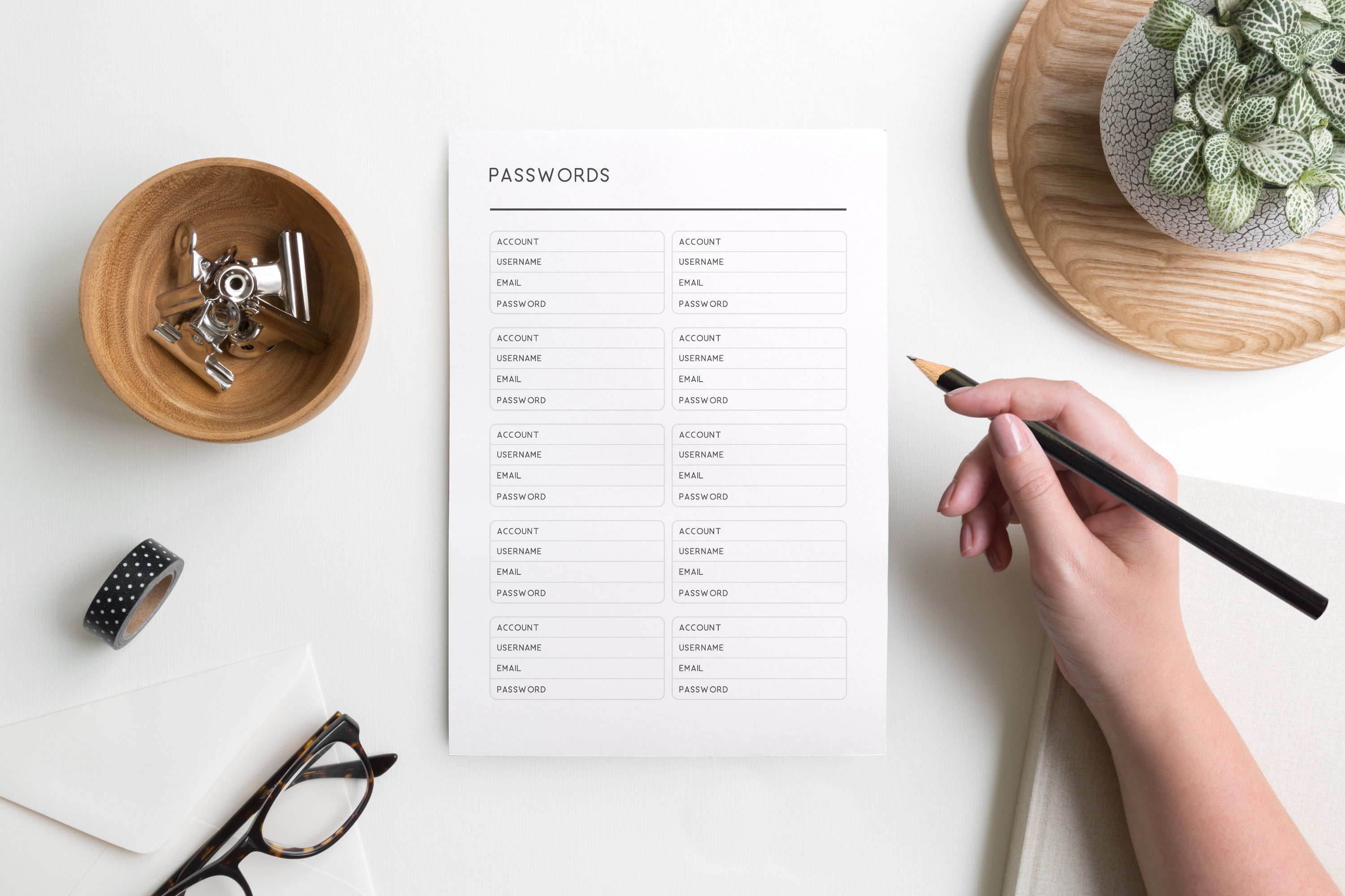 Printable Password Tracker | A4, A5, Letter, Half Letter Planner ...
