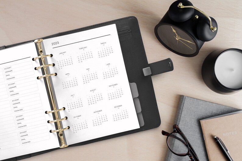 Au Calendar 2023 2023 Printable Year at a Glance Calendar monday Start A4 Etsy