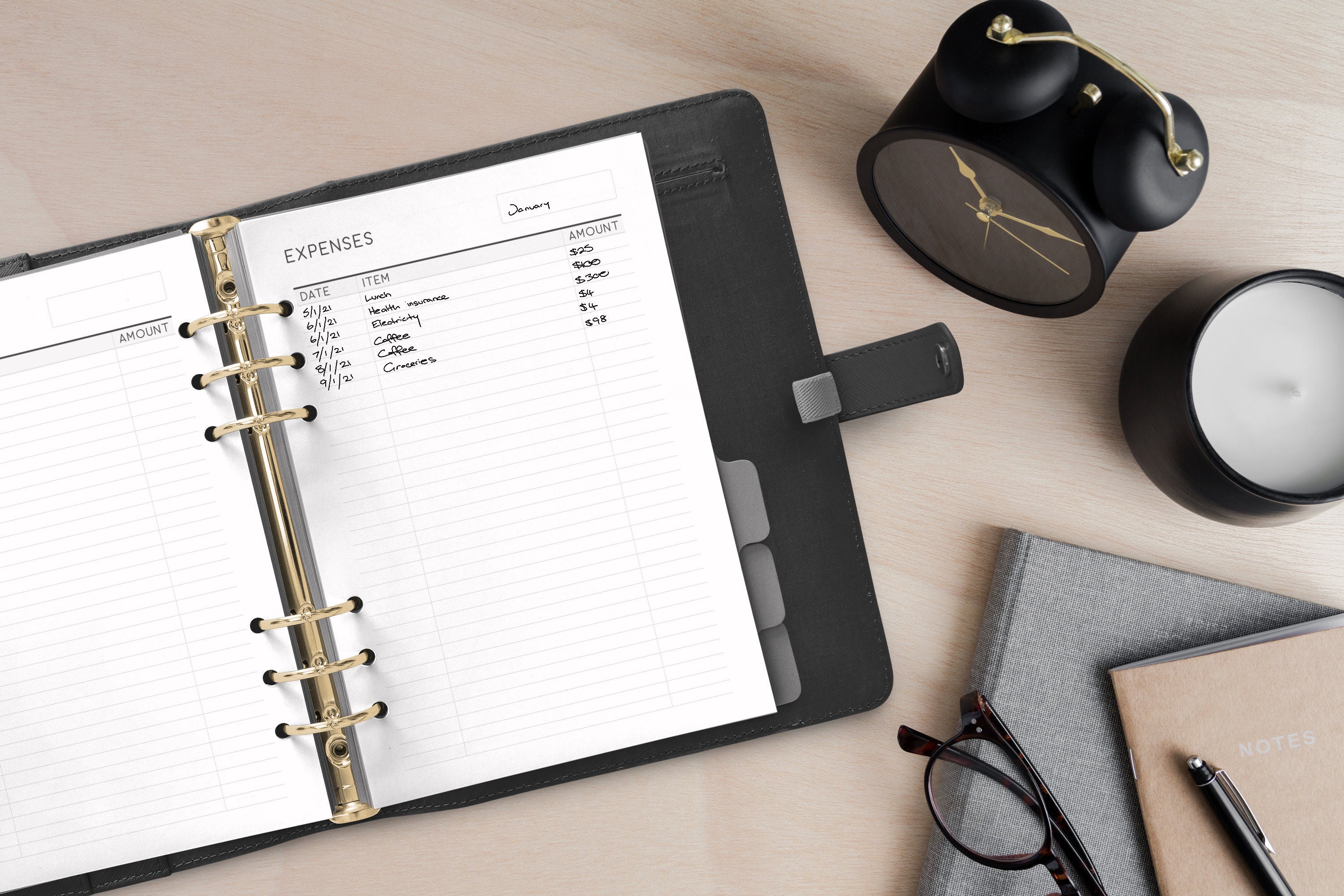 Simple Printable Expense Tracker | A4, A5, Letter, Half Letter Planner ...