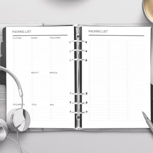 Printable Packing List | A4, A5, Letter, Half Letter Planner Inserts - Etsy