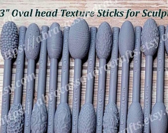 3" Oval Texture Stick Tool Sets for Sculpting | Five Sets to Choose From or Full 15 Stick Set | Clay, SFX, Mask Making Texture Tools