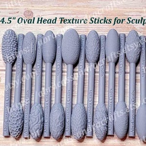 4.5" Oval Texture Stick Tool Sets for Sculpting | Five Sets to Choose From or Full 15 Stick Set | Clay, SFX, Mask Making Texture Tools