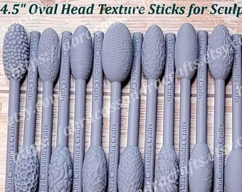 11,5 cm Oval Texturstick-Werkzeugset für die Bildhauerei | Fünf Sets zur Auswahl oder ein 15er-Set |
