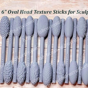 6" Oval Texture Tool for Sculpting | Individual Sticks or Full 15 Stick Set | Clay, SFX, Mask Making Texture Tools
