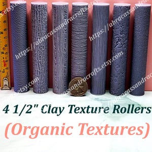 Individuell (Organic Patterns) 4 1/2 ""hochwertige 3D-gedruckter Harz-Textur-Rollen-Stempel für Ton, SFX, Maskenherstellung. | Komplizierte Details |