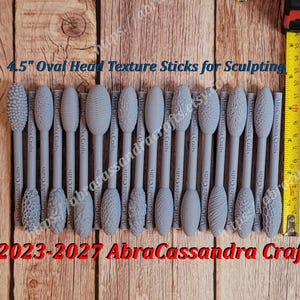4.5" Oval Texture Stick Tool Sets for Sculpting | Four Sets to Choose From or Full 20 Stick Set | Clay, SFX, Mask Making Texture Tools