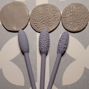 Set of Three Texture Sticks for Clay Art | Set A: Bumps and Holes | Polymer Clay Tools