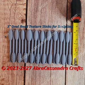 3" Oval Texture Stick Tool Sets for Sculpting | Four Sets to Choose From or Full 20 Stick Set | Clay, SFX, Mask Making Texture Tools