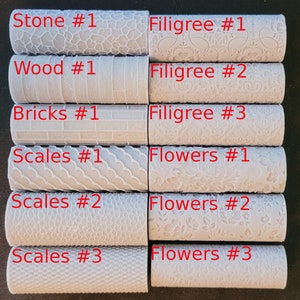 Individual Texture Logs for Clay Art | Polymer Clay Tools | Texture Rolls