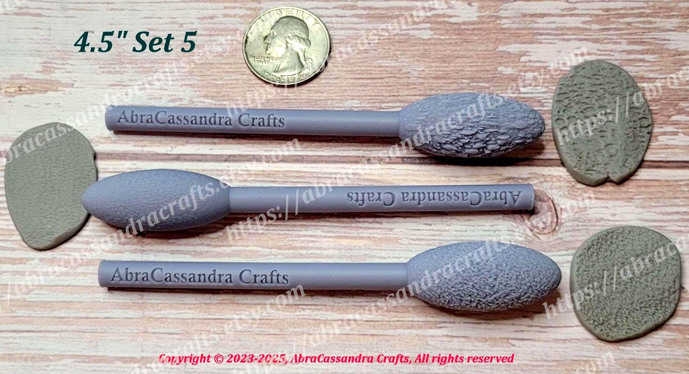 Ensemble De 9 Outils De Texture Pour Argile Et Résine - Bâtons Ovales Avec Motifs - Longueur ~75 Mm, Diamètre ~13 Mm - Pour Modelage, Poterie, Projets Artistiques DIY