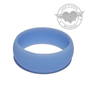 TOUGH LOVE - Solid Light BLUE (Wide band, 8.7mm) - Premium Silicone Wedding Rings