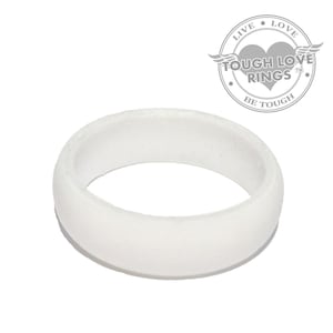 TOUGH LOVE - Solid WHITE (Thin band, 5.5mm) - Premium Silicone Wedding Rings