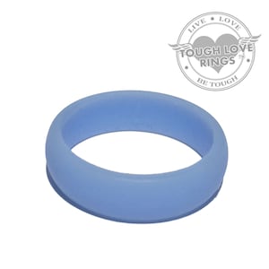 TOUGH LOVE - Solid Light BLUE (Thin band, 5.5mm) - Premium Silicone Wedding Rings
