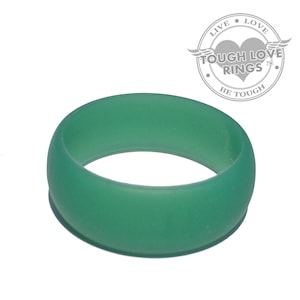 TOUGH LOVE - Solid GREEN (Wide band, 8.7mm) - Premium Silicone Wedding Rings