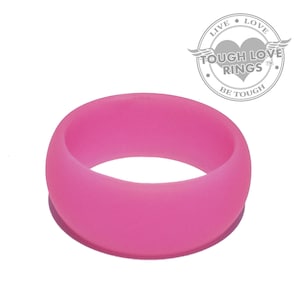 TOUGH LOVE - Solid PINK (Wide band, 8.7mm) - Premium Silicone Wedding Rings