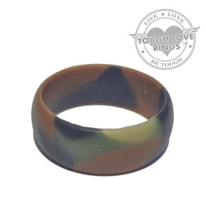 TOUGH LOVE - Green CAMO (Wide band, 8.7mm) - Premium Silicone Wedding Rings