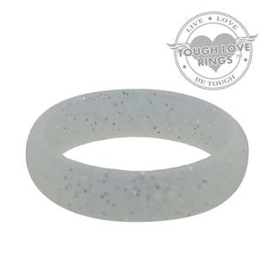 TOUGH LOVE - Silver SHIMMER (Thin band, 5.5mm) - Premium Silicone Wedding Rings