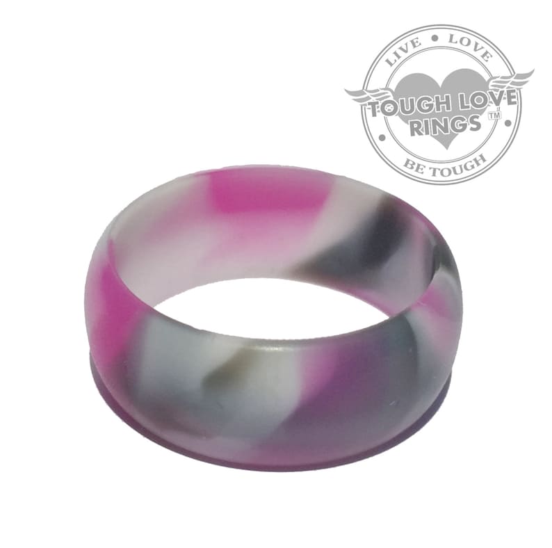 TOUGH LOVE Thick band Pink CAMO - Premium Silicone Wedding Rings