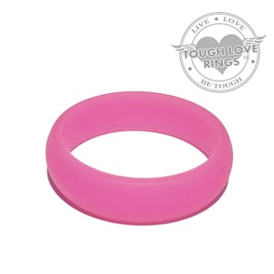 TOUGH LOVE - Solid PINK (Thin band, 5.5mm) - Premium Silicone Wedding Rings