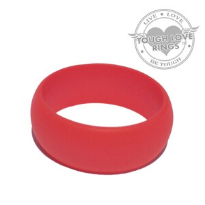 TOUGH LOVE - Solid RED (Wide band, 8.7mm) - Premium Silicone Wedding Rings