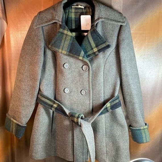 70s grey wool coat - Gem