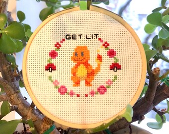 Get Lit - Dino Crosstitch